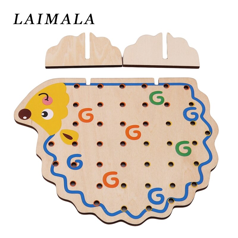 Di legno Riccio Frutta bambino Frutta Stringa Di Perline Stringa di Perline Infilare Perline di Giocattoli Riccio bambino Del bambino Del Capretto Giocattolo Educativo