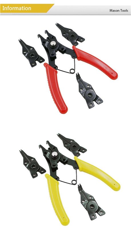 Car 4 in 1 Set multi-function ring pliers four-head retaining ring Remover Retaining circlip pliers shaft spring set