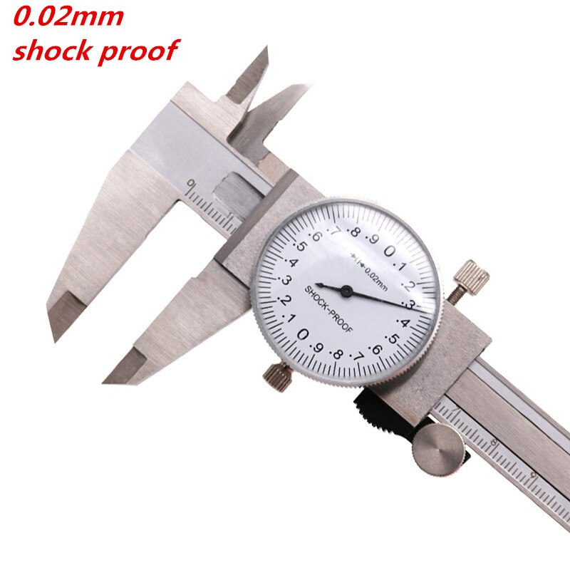 150mm 0.02mm/0.001&quot; stainless steel dial vernier caliper dial gauge plastic dial gauge thickness measuring tools: 150mm metric white