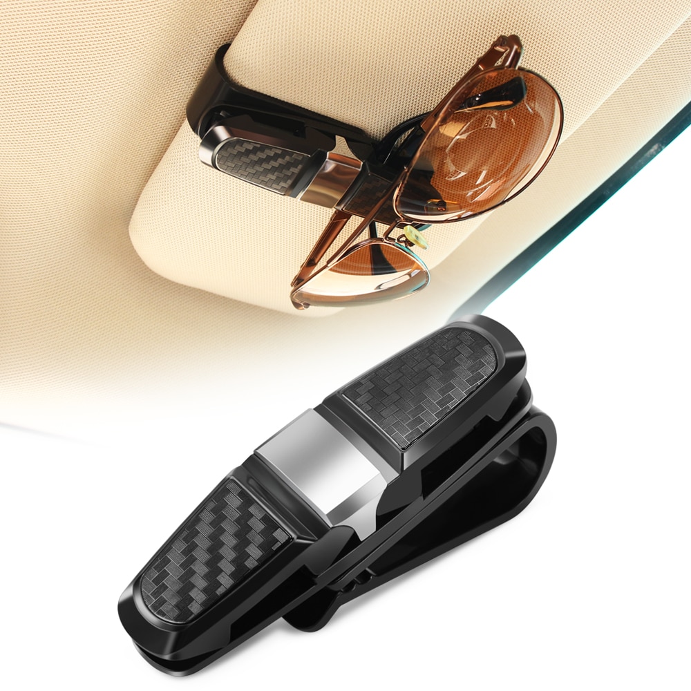 Portable Auto Fastener Cip Car Eyeglasses Clip Ticket Card Clamp ABS Car VehiGlasses Cases Black Car Sun Visor Sunglasses Holder