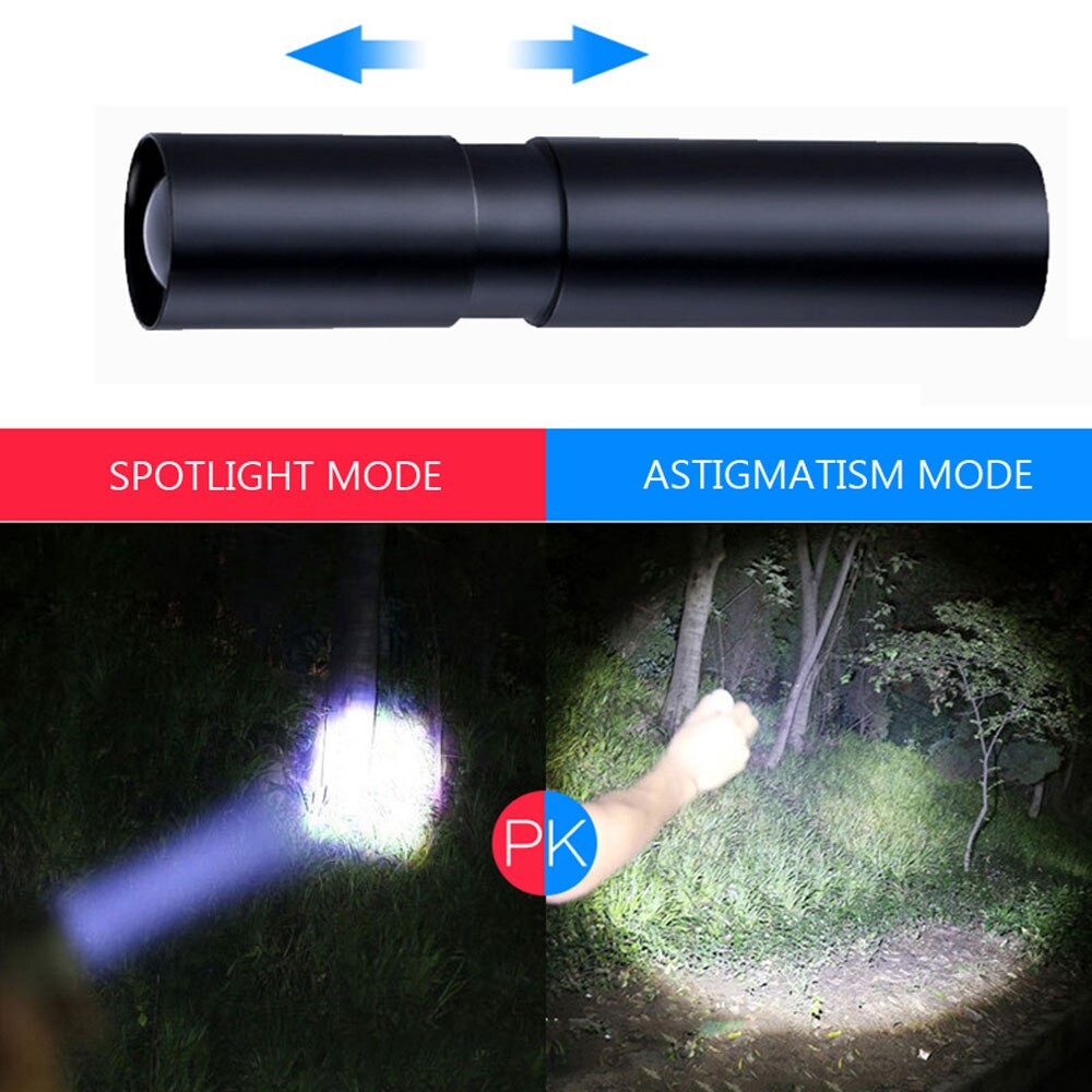 Built in battery 530 Q5 Zoom Focus Mini led Flashlight Torch Lamp 2000 Lumens Adjustable Penlight Waterproof For Outdoor