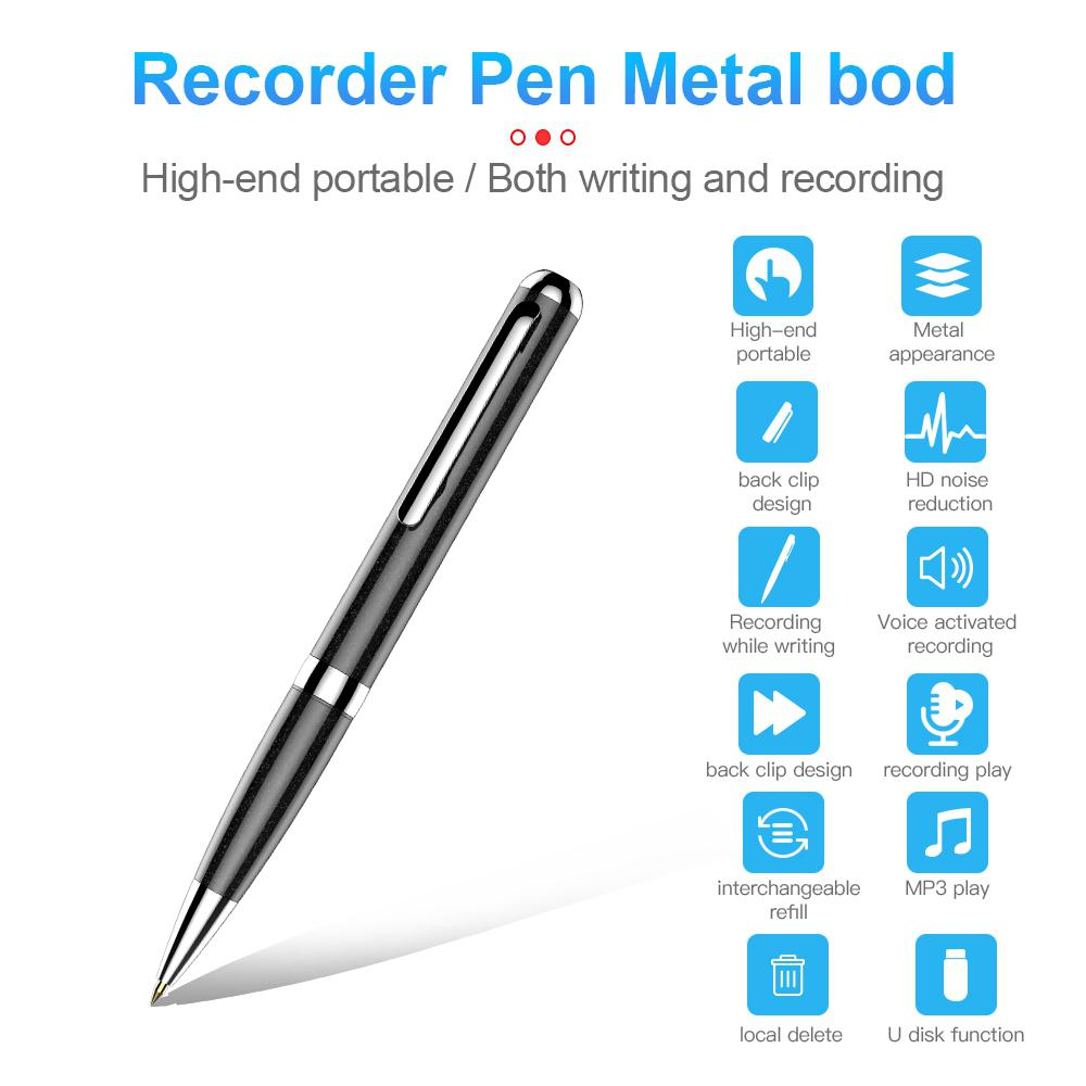 Beesclover Q96 Voice Recorder Metalen Professionele High-Definition Ruisonderdrukking Recorder Voice Recorder Pen R57