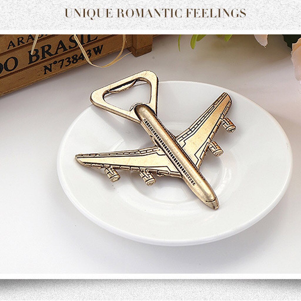 1PC otwieracz robić butelek samolot pióro kształt Soda szklana czapka piwo Palma Bryza otwieracz robić butelek na ślub narzędzie kuchenne złoty kolorowy prezent: A