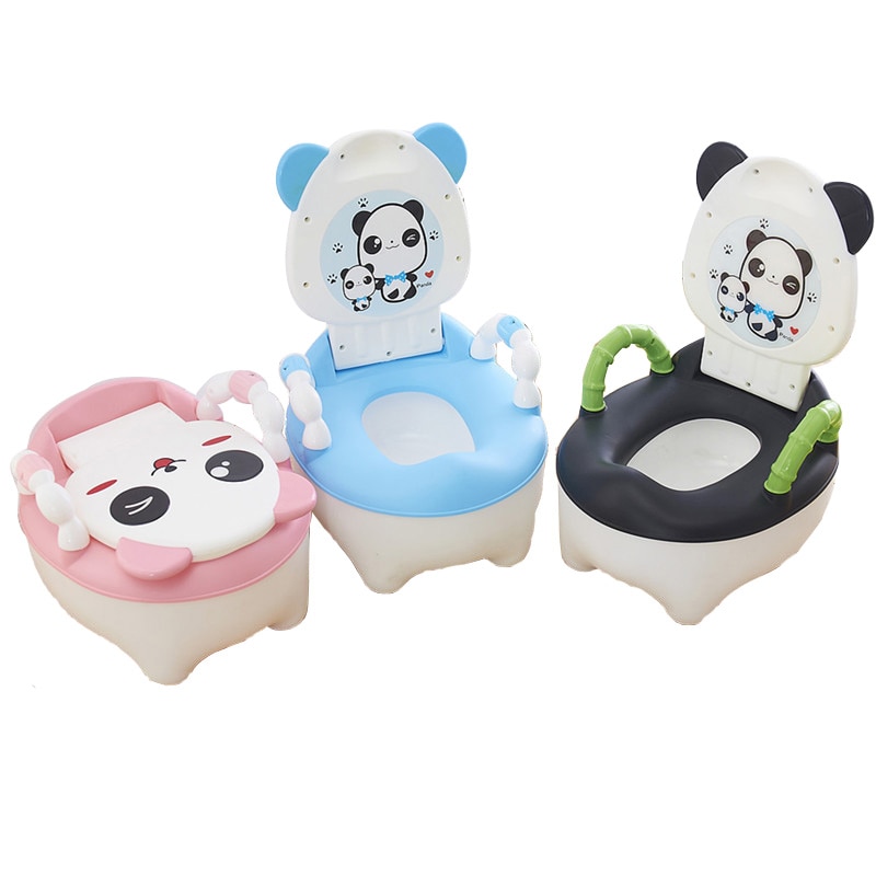 Kind Pot Plastic Cartoon Panda Baby Toilet Training Jongen Meisjes Kids Kind Wc-bril Draagbare Baby kinderen Potje stoelen