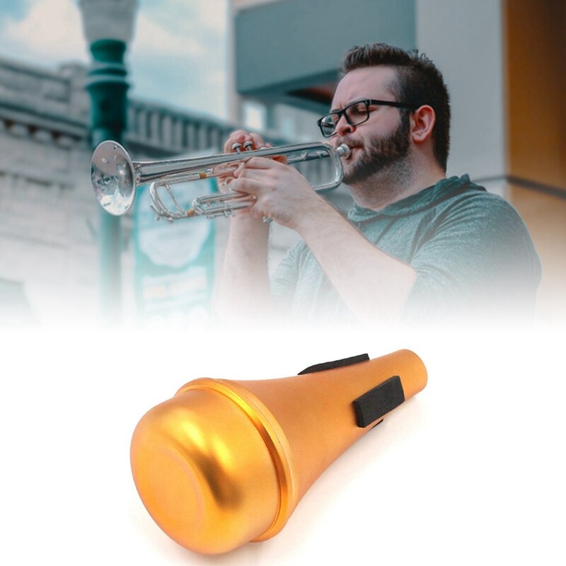 Trompeta de práctica de peso ligero, sordina recta, sourdina Br, instrumentos musicales, accesorios de pieza (dorado)