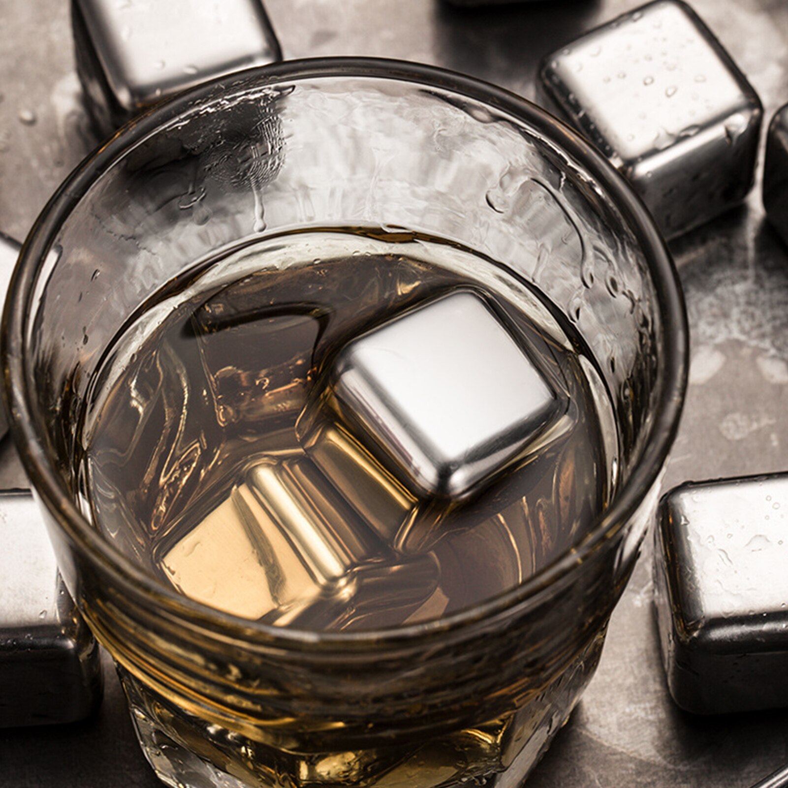 Reusable Stainless Steel Whiskey Stones Ice Cubes Alcohol Supplies Beer Wine Cooling Cube Chilling Rock Quick-Frozen Ice Cube