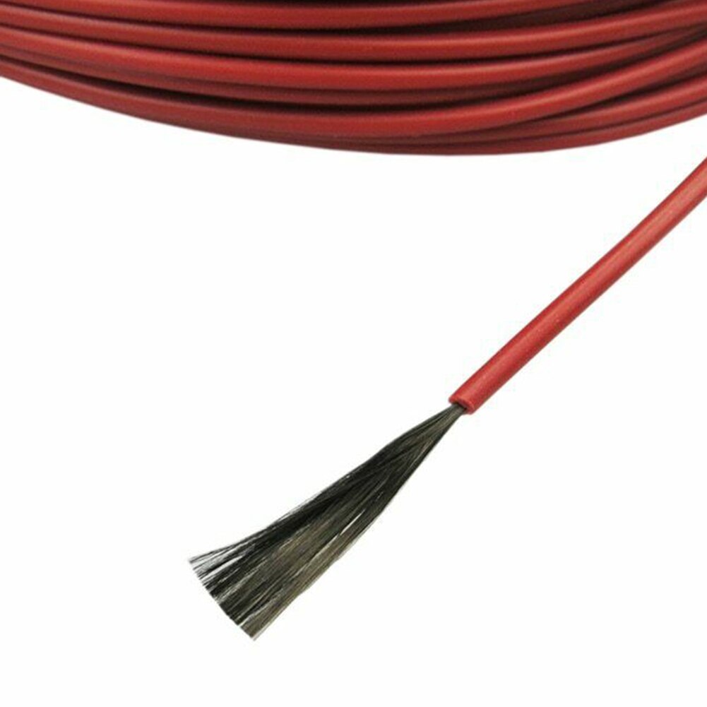 Câble chauffant multifonction isolé en Fiber de carbone rouge, 100m, Durable 12K, pour couverture électrique et ferme