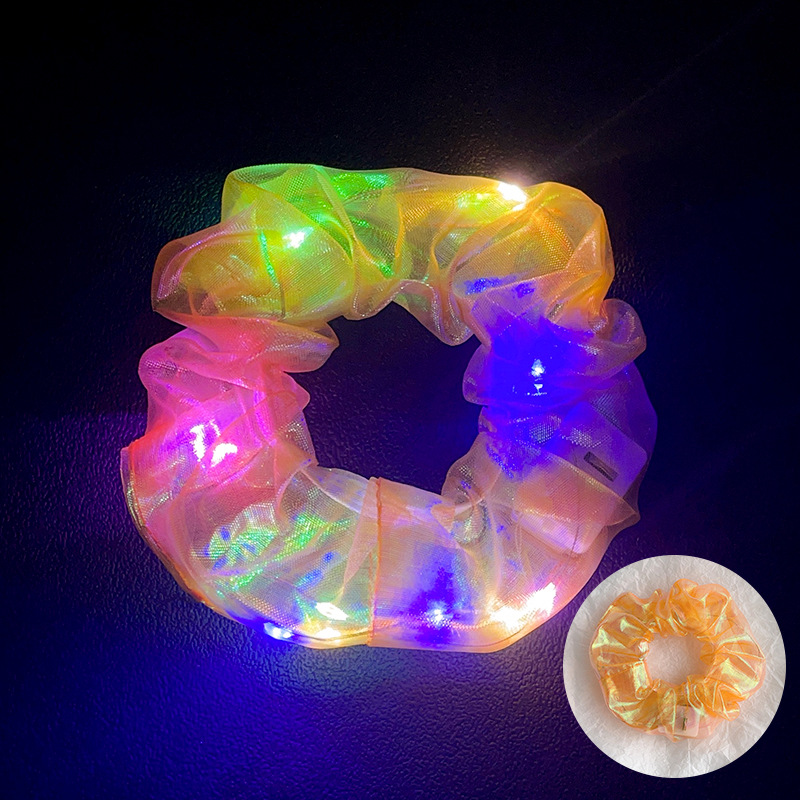 10Pcs LED Light Hair Scrunchies Light Up Scrunchies Elastic Glow Hairbands Hair Scrunchies Glow Mermaid Party favors Supplies: MINT GREEN
