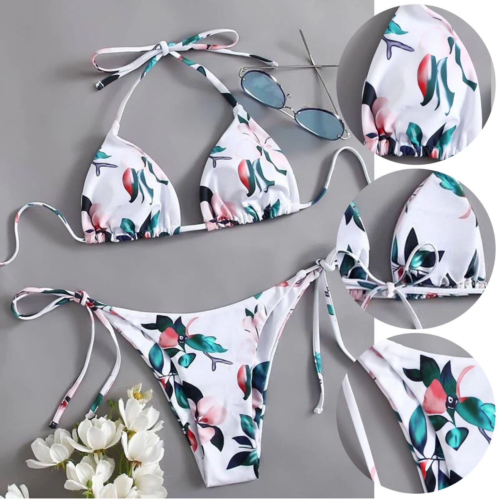 Dames Sexy Leaf Print Split Badpak Купальник Женский Купальник Купальники Женские Bikini Set Badmode Vrouwen Раздельный