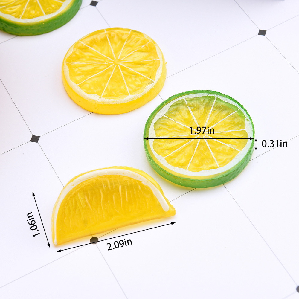 25/30Pcs Simulation Fruit Slices Plastic Realistic Photography Props For Decoration Kitchen Room Party Artificial Lemon