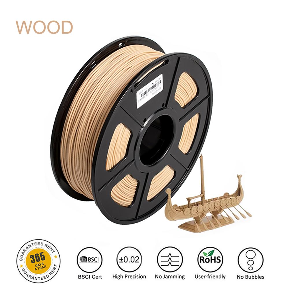 3D Printer Filament Wood Fast Wood Texture PLA 1kg 1.75mm Tolerance +/-0.02mm Non-toxic Printing Material for Artwork