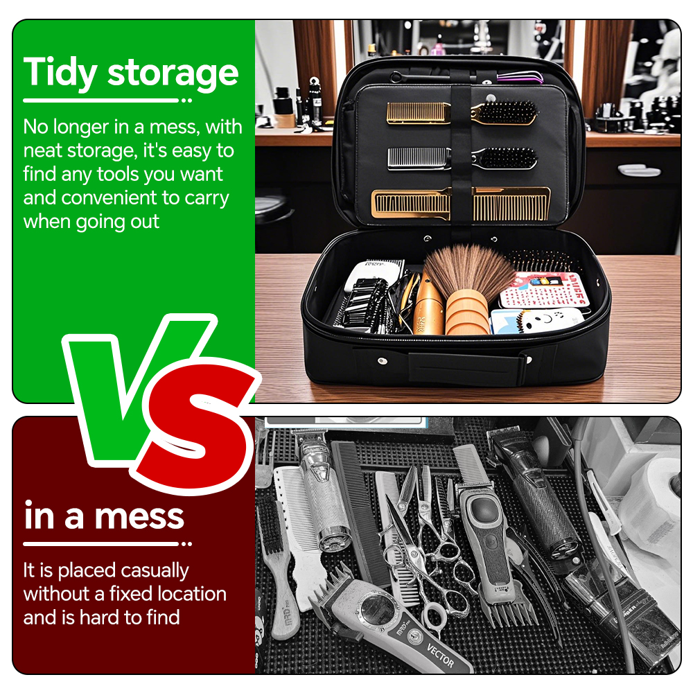 Portable Stylist Hairdressing Tool Bag Large Capacity Case for Scissors/Salon Tools, Barber Organizer Suitcase