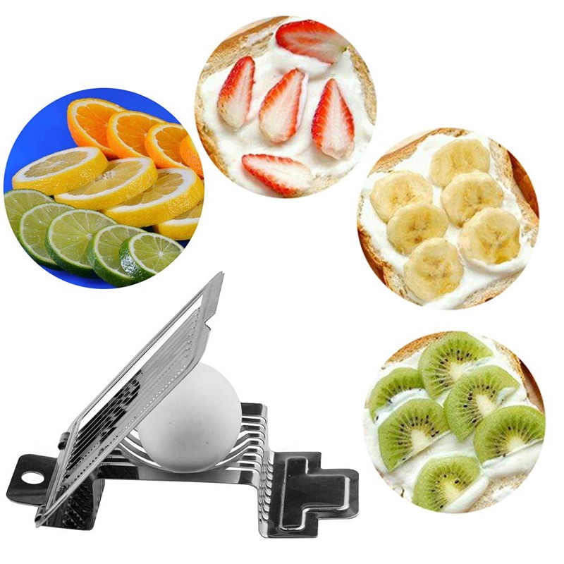 1Pc Rvs Egg Cutter Multifunctionele Fruit Slicer Keuken Benodigdheden Voor Gezouten Eieren Paddestoel Tomaat Cutter