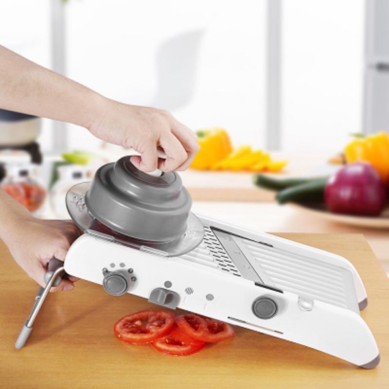 Cocina multifunción rebanador Manual de verduras mandolina inoxidable Acero Julián rallador fruta ensalada picada hogar cocina Accesorios: Plata