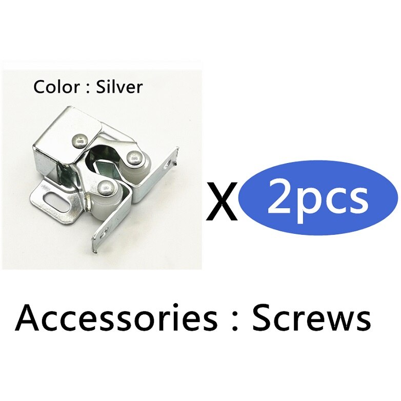 2 unids/lote de tapones para puerta de armario, Catchof, 4 colores para herrajes de armario, accesorios para muebles: Silver 2pcs