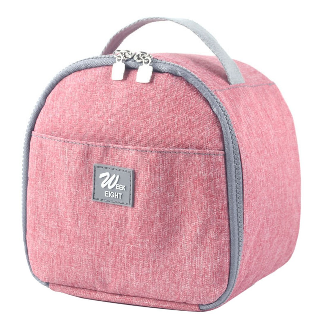 Verse Koeler Zakken Waterdichte Nylon Rits Thermische Oxford Lunch Tassen Voor Vrouwen Handige Lunchbox Tote Voedsel Zakken: Pink