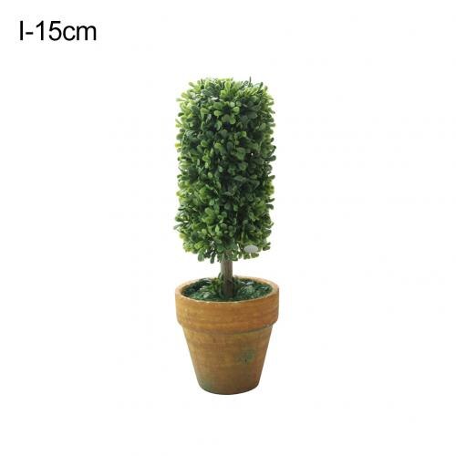 1Pc Heart Star Round Potted Artificial Plant Bonsai Small Tree Pot Plants Bonsai Plant Ornament Home Garden Wedding Party Decor: I Green