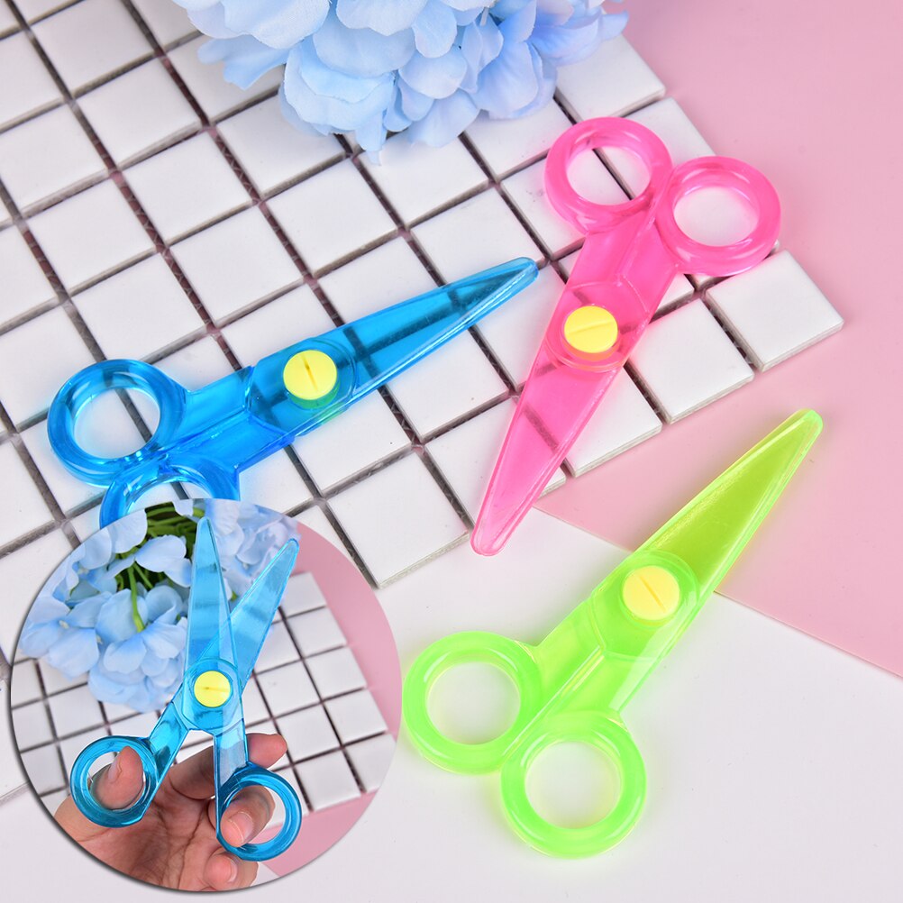 Mini sikkerhedssaks i plastik med rund hoved sikkerhedssaks brevpapir studerende børn gør-det-selv-papir skære skoleartikler