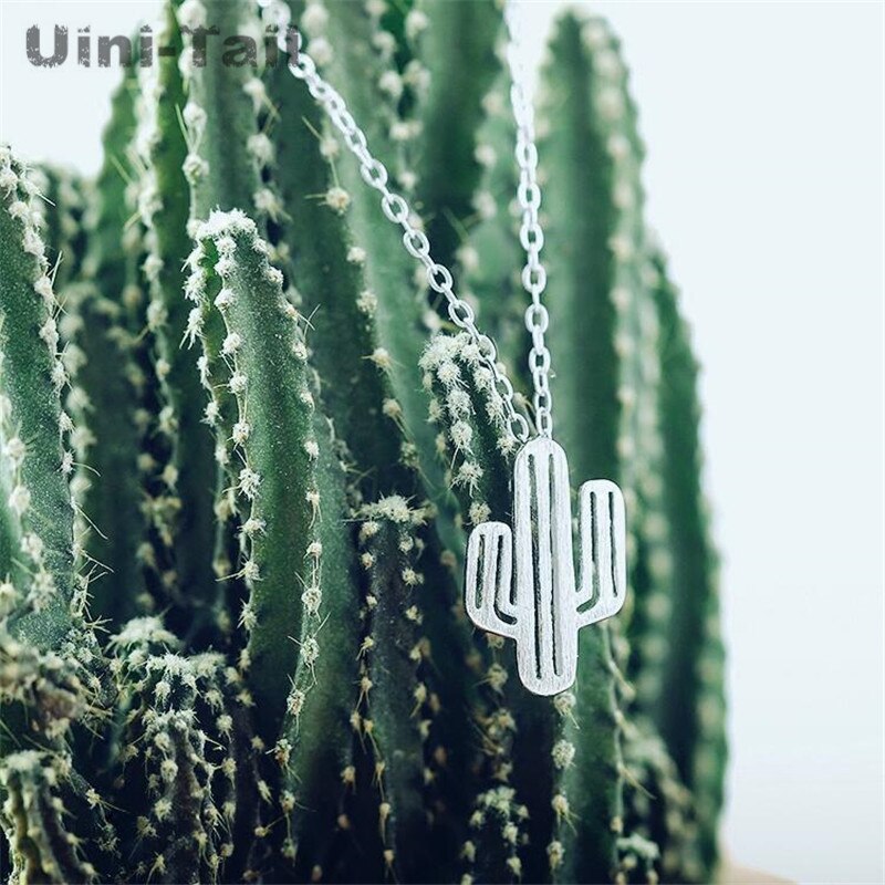 Uini-Tail 925 sterling silver hollow cactus necklace Korea simple trend sweet girl jewelry GN730