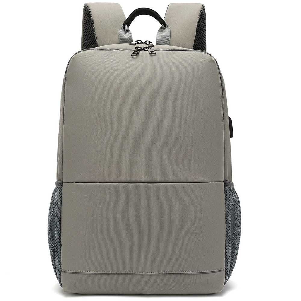 Men Backpack Casual Laptop Bag 15.6 inch Male School Bags for Teenage Boys Black/Gray: Light Grey