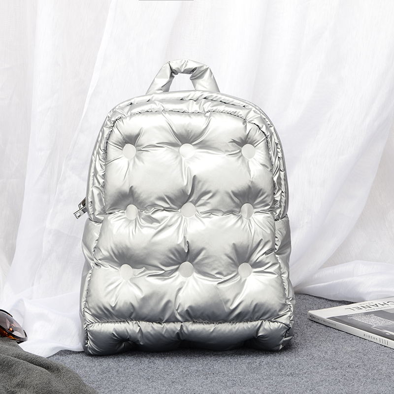 2020 novas mulheres inverno espaço algodão computador mochila notebook unisex grande capacidade saco de escola à prova dwaterproof água bagpack negócios: Silver white