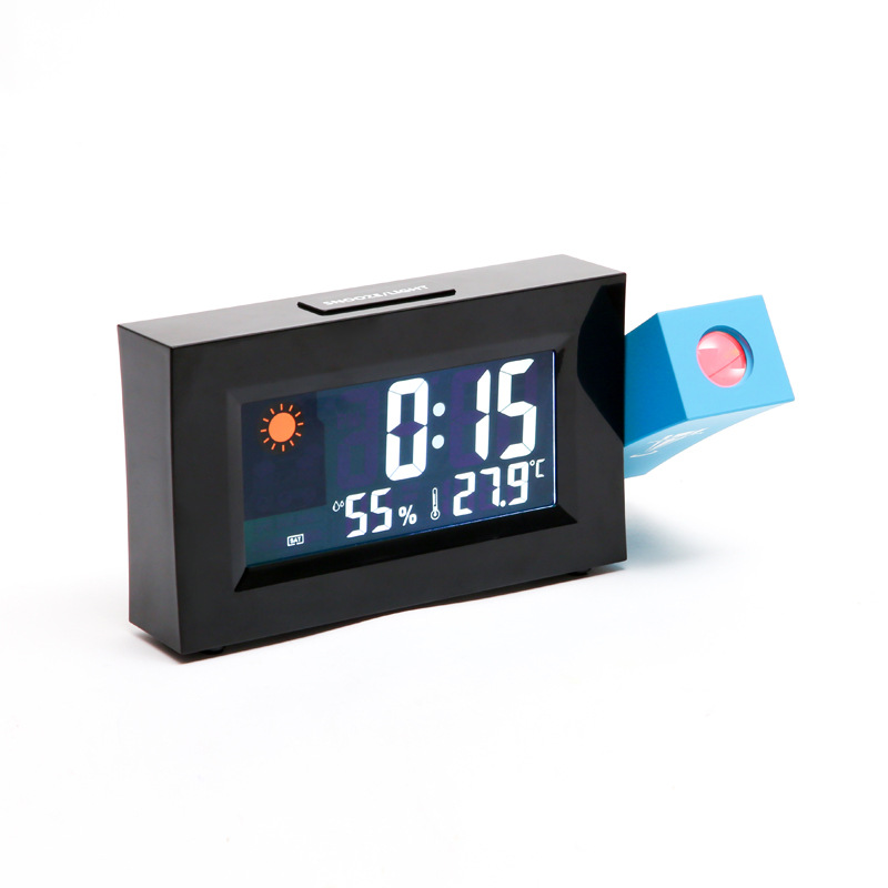 Digital Weather Clock Weather Station LED Screen Forecast Projection Clock Temperature Humidity Clock Rotating Alarm Clock