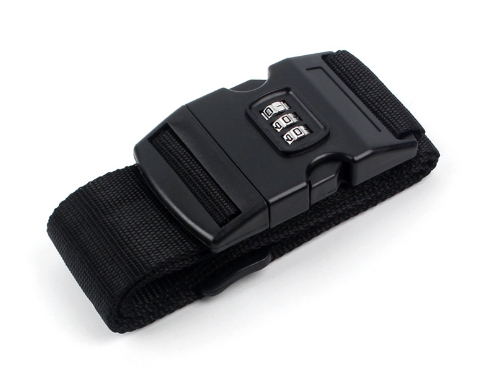 Sangle de bagage à serrure à combinaison, , ceintures de bagages réglables, valise de voyage de sécurité, sangles de transport, accessoires de voyage: Black