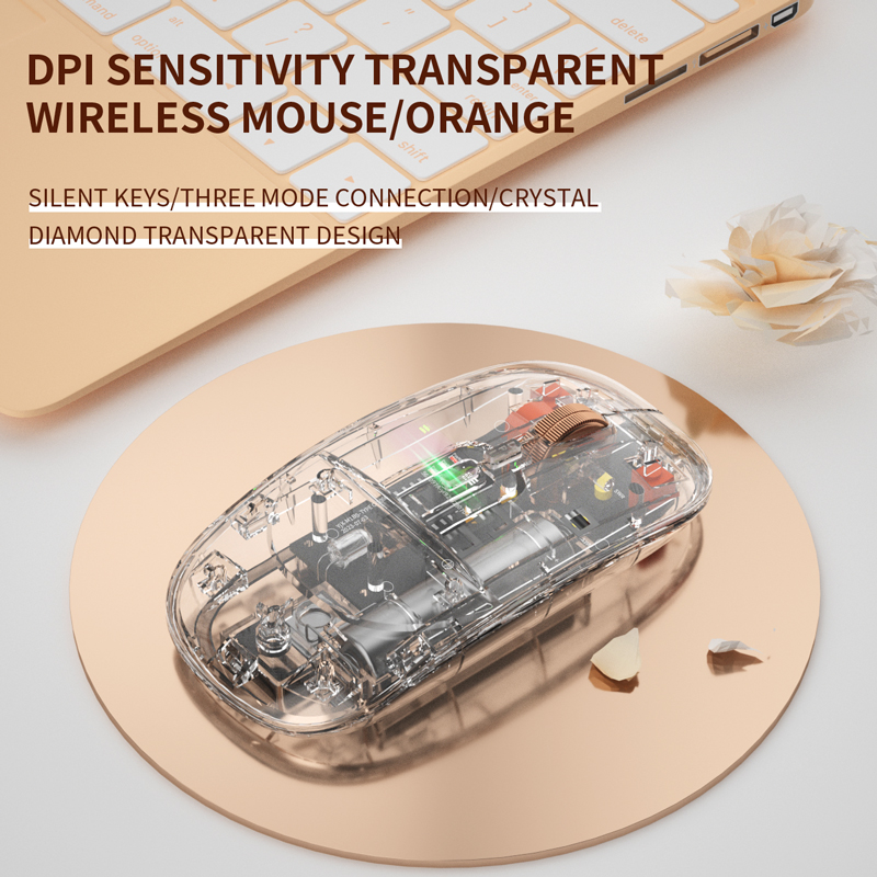 Xiaomi Bluetooth Drahtlose Maus Transparent Drei-modus Leucht Licht Computer Spiel Maus Stille Wiederaufladbare Für PC Laptop: green