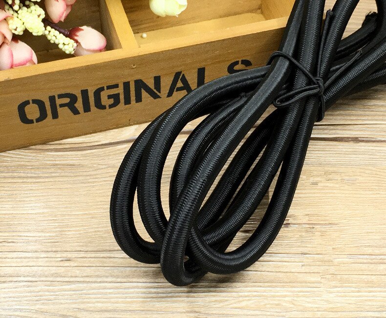 2 meter* sterk elastisch bungee touw zwart wit schokkoord rekkoord voor reparatie, elastisch voor buiten