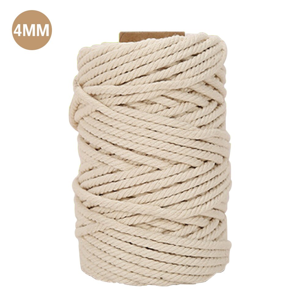 Macramé touw bruiloft ambachtelijk beige gedraaid koord haakwerk doe-het-zelf knutsel katoenen touw: 4mm
