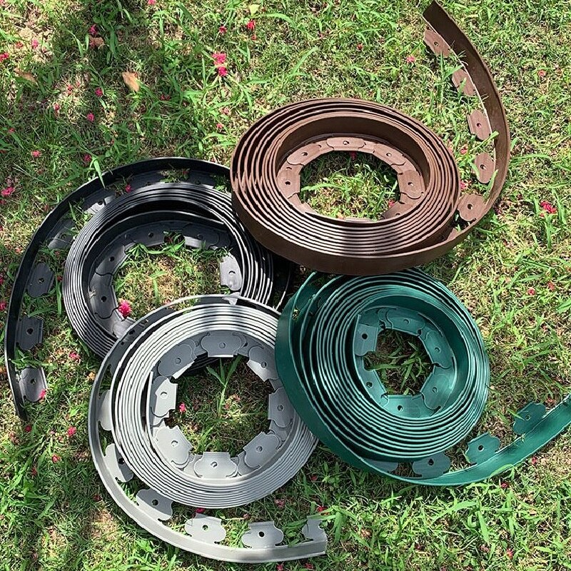 1M 5X5CM Garden Flexible Lawn Grass Plastic Edging Border landscape edging Easy Install Insert Black Green brown grey