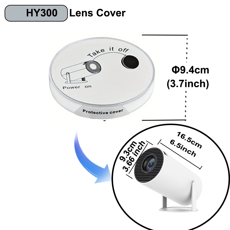 Cubierta protectora de lente de proyector HY300PRO, Protector de lente para evitar el polvo para Magcubic HY300, Protector para proyector HY300Pro hy300plus: Negro