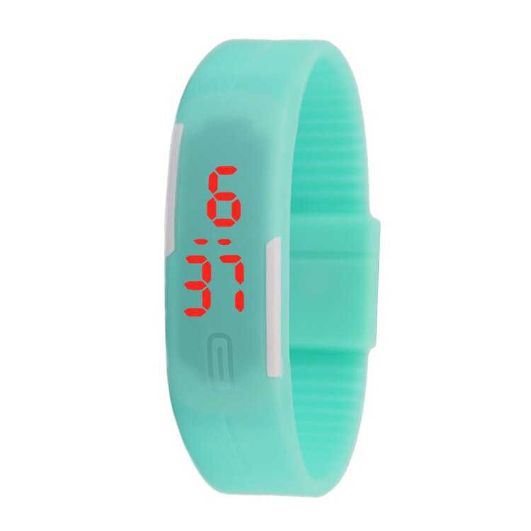 Digitale Horloge Voor Kinderen Led Rechthoekige Wijzerplaat Sport Kinderen Horloges Jongens Meisjes Klok Elektronische Vrouwen Montre Enfant: Mint Green