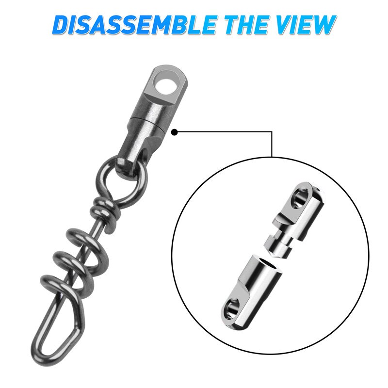 20Pcs/lot Heavy Duty Brass fishing swivels 550LB Big game quick link Corkscrew swirl snaps connector jig rig fishing tackle