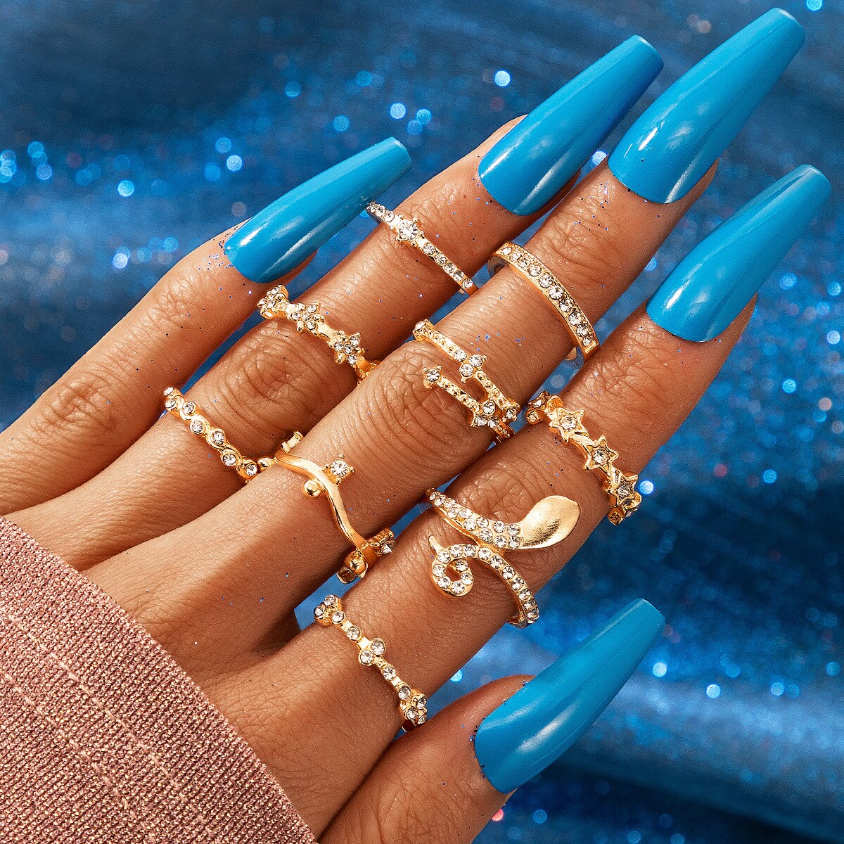 matching rings for women gold plated jewelry snake ring set anillo bague femme anillos slytherin emo accessories