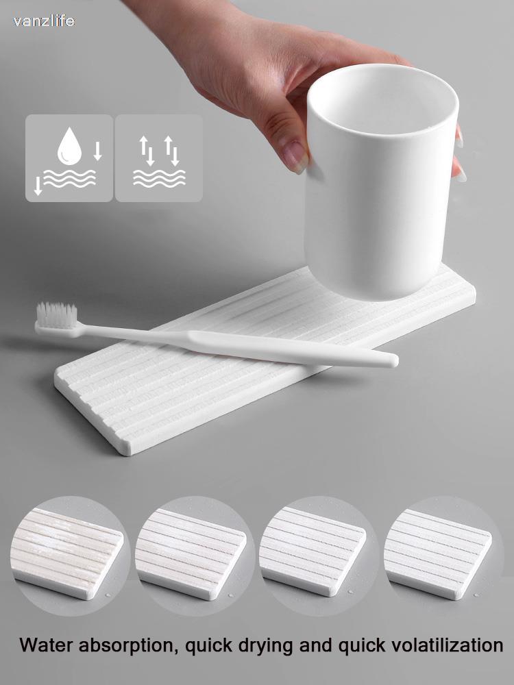 Vanzlife Diatomeeën Slijk Water Kussen Sink Cup Mat Wc Mesa Drank Verslaafd Sneldrogende Zeep Wassen Gorgelen Pad