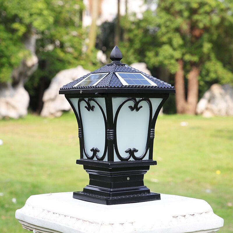 D200 Solar energy pillar lamp outdoor waterproof garden lamp household gate post wall lamp garden villa outdoor gate lamp