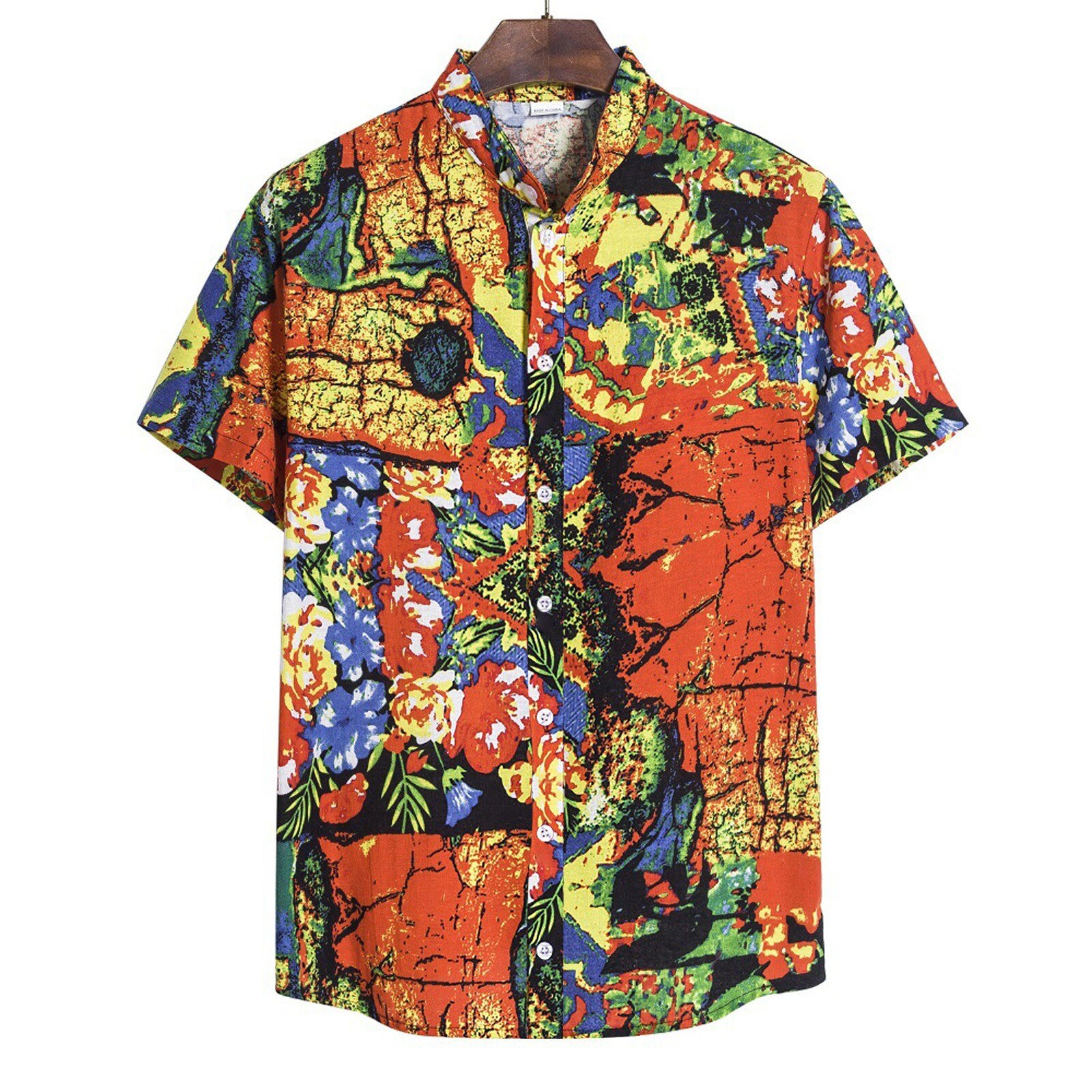 Casual Shirts Printed Hawaiian Shirt Button Vintage Summer Tops Camisas De Hombre Men Clothing