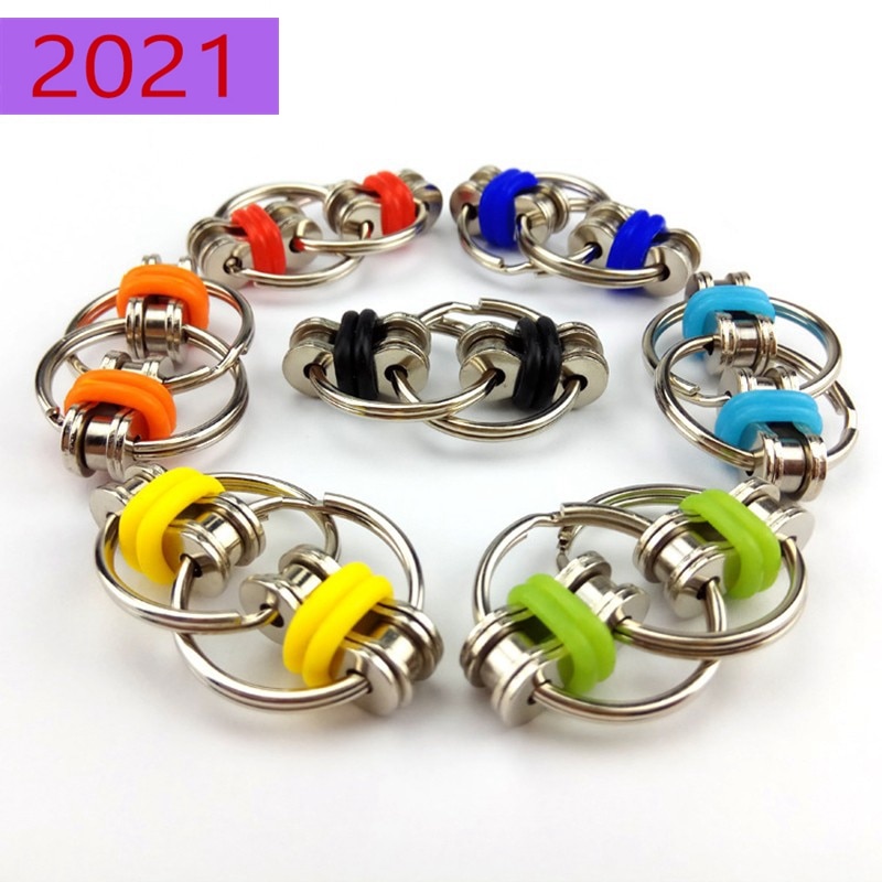 Metalen Puzzel Keten Fidget Speelgoed Voor Autisme Ketting Fidget Speelgoed Set Stress Verlichten Adhd Top Hand Spinner Sleutelhanger zintuiglijke Speelgoed