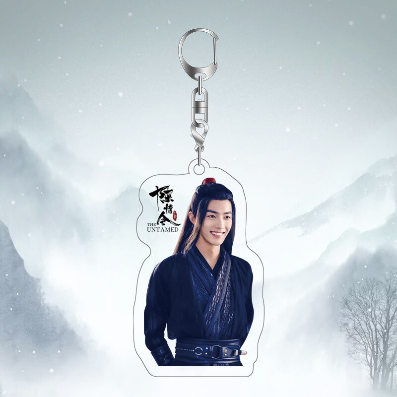 Chen Qingling Multiful Keychain Doppel Seiten Schlüssel Ring Schlüssel Kette sterben ungezähmt Wang Yibo Xiaozhan: Marine Blau