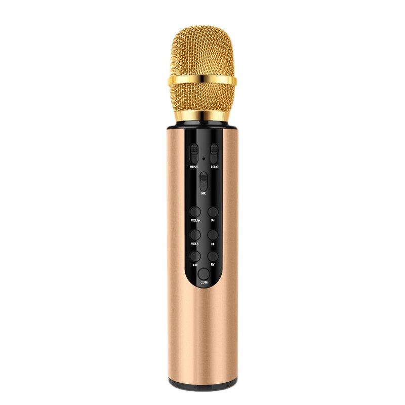 Wireless Microphone Dual Speaker Condenser Bluetooth Karaoke Speaker Microphone for Karaoke/Singing/Church/Speech: Default Title