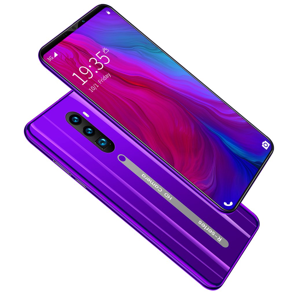 Rino3 Pro 5.8 Inch Screen Android Phone Purple Water Screen Smartphone Solid Color Mobile Phone Cool Shape