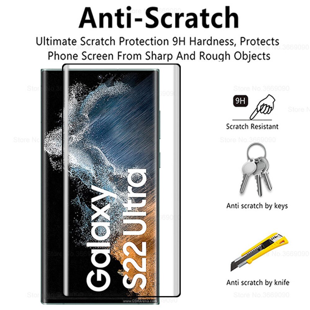 S22 ultra-glas-vollbild-displayschutzfolien aus gehärtetem glas für samsung galaxy  s 22 s22 ultra und  s22 plus 5g inklusive kamera-linsenabdeckungen
