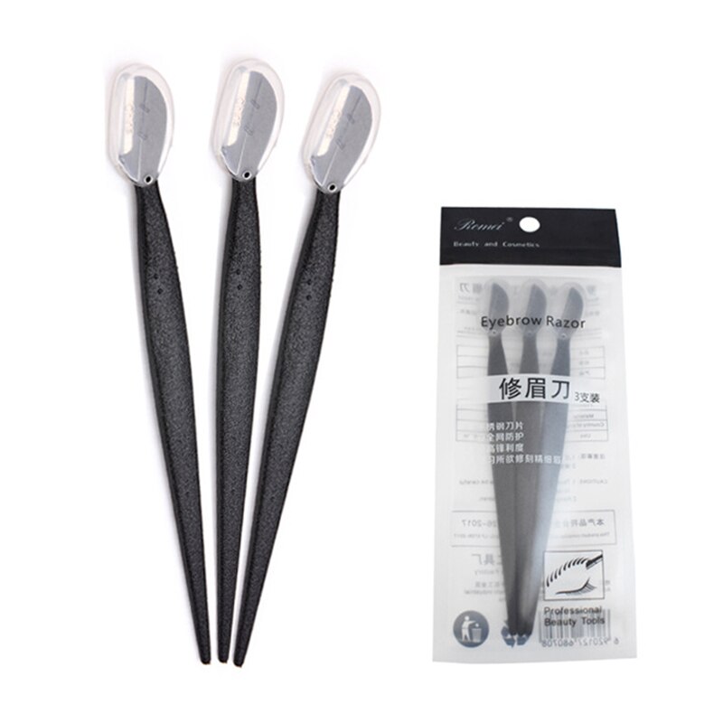 3 Pcs Wenkbrauw Trimmer Gezicht Scheermes Wenkbrauw Draagbare Blades Scheerapparaat Mes Haar Remover Set Up Wenkbrauw Profiler Gereedschap: Koper
