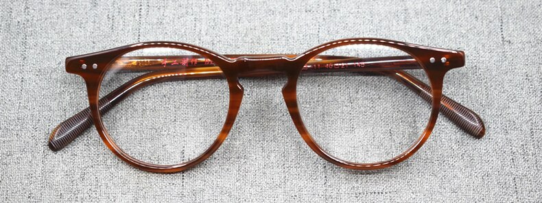 Vintage ovala runda handgjorda glasögonbågar män kvinnor full fälg rx kan närsynthet glasögon glasögon topp tillverkad i japan: Blond