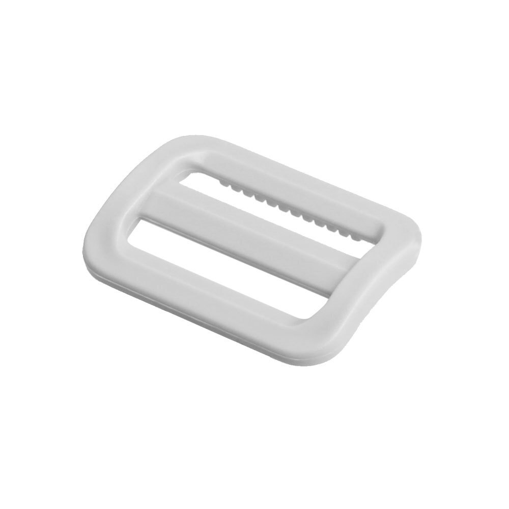 Meetee-50pcs-boucles de bague réglables pour le sac à dos, en plastique incurvé Tri-glisse, sangles pour l'extérieur, collier de chien, sangle de 25mm: white