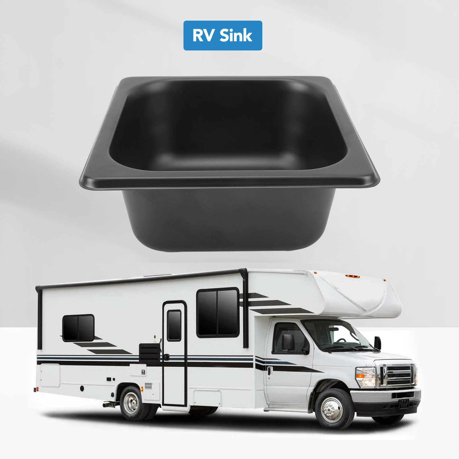 175X160X70mm RV Sink Stainless Steel Large Capacity In Bar Washbasin For Boat Caravan Camper