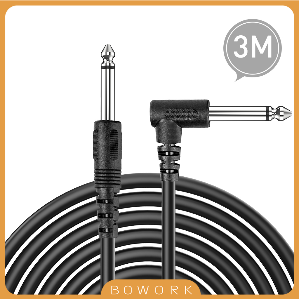 Cable amplificador de guitarra de 10 pies, 3M, Cable de guitarra eléctrica, violín, bajo, instrumentos, cables LP ST, enchufe recto a ángulo recto de 6,35mm