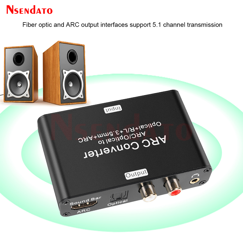 Hdmi arc audio extractor cec return channel 192 khz dac-omvandlare hdmi till optisk koaxial rca 3.5mm stereoljudextraktor för tv