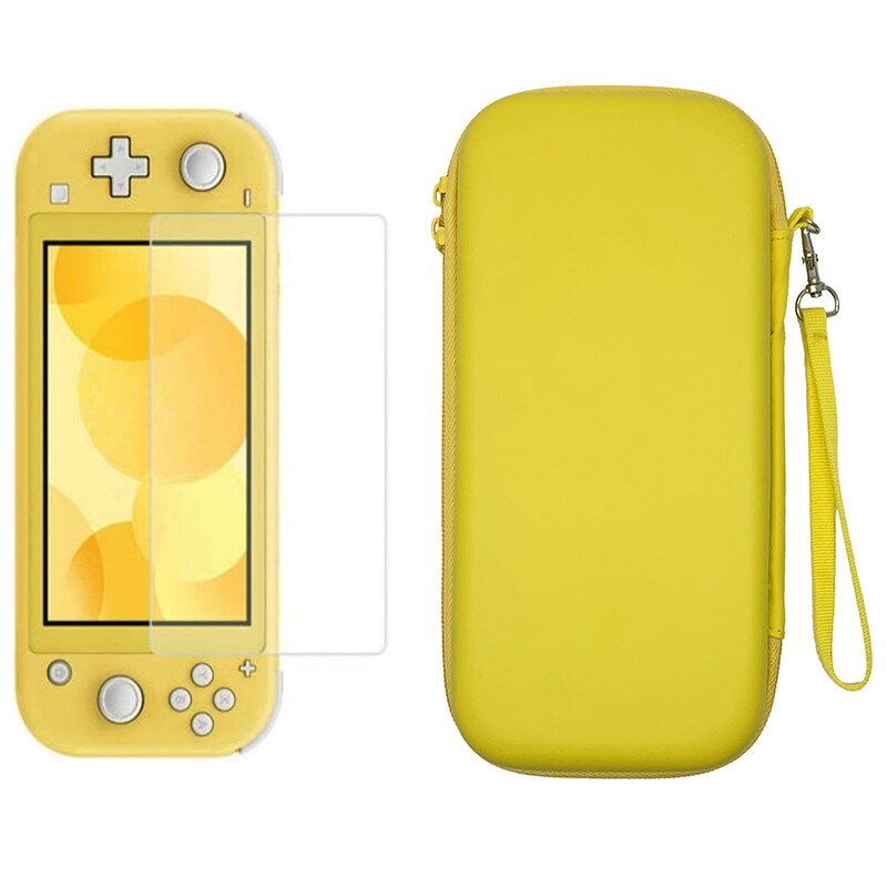 Pure Switch Lite Skin Cover Case Protective Storage Bag For Nintendo Switch Lite Mini Shell Pouch With Tempered Screen Film: Pure Yellow